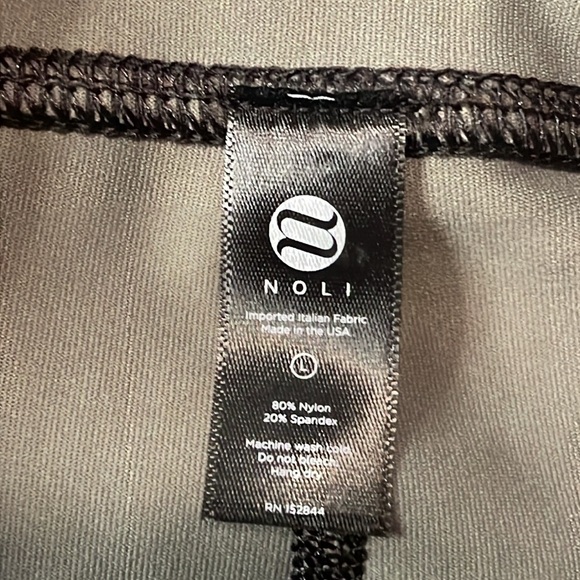 NWOT Noli Gloss Leggings Olive Cow Print High Waist Full‎ Length Size Large - Picture 2 of 6